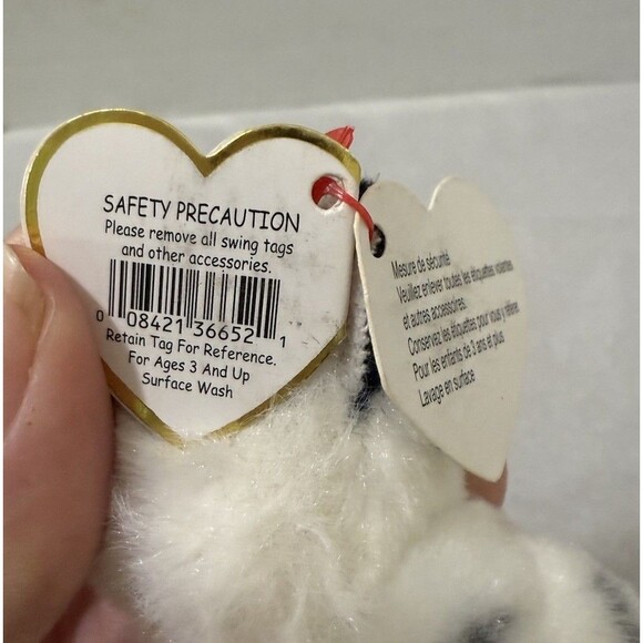 TY Beanie Babies 3" TUNDRA White Tiger Key Bag Plush Stuffed Animal Plastic Clip - Picture 6 of 8